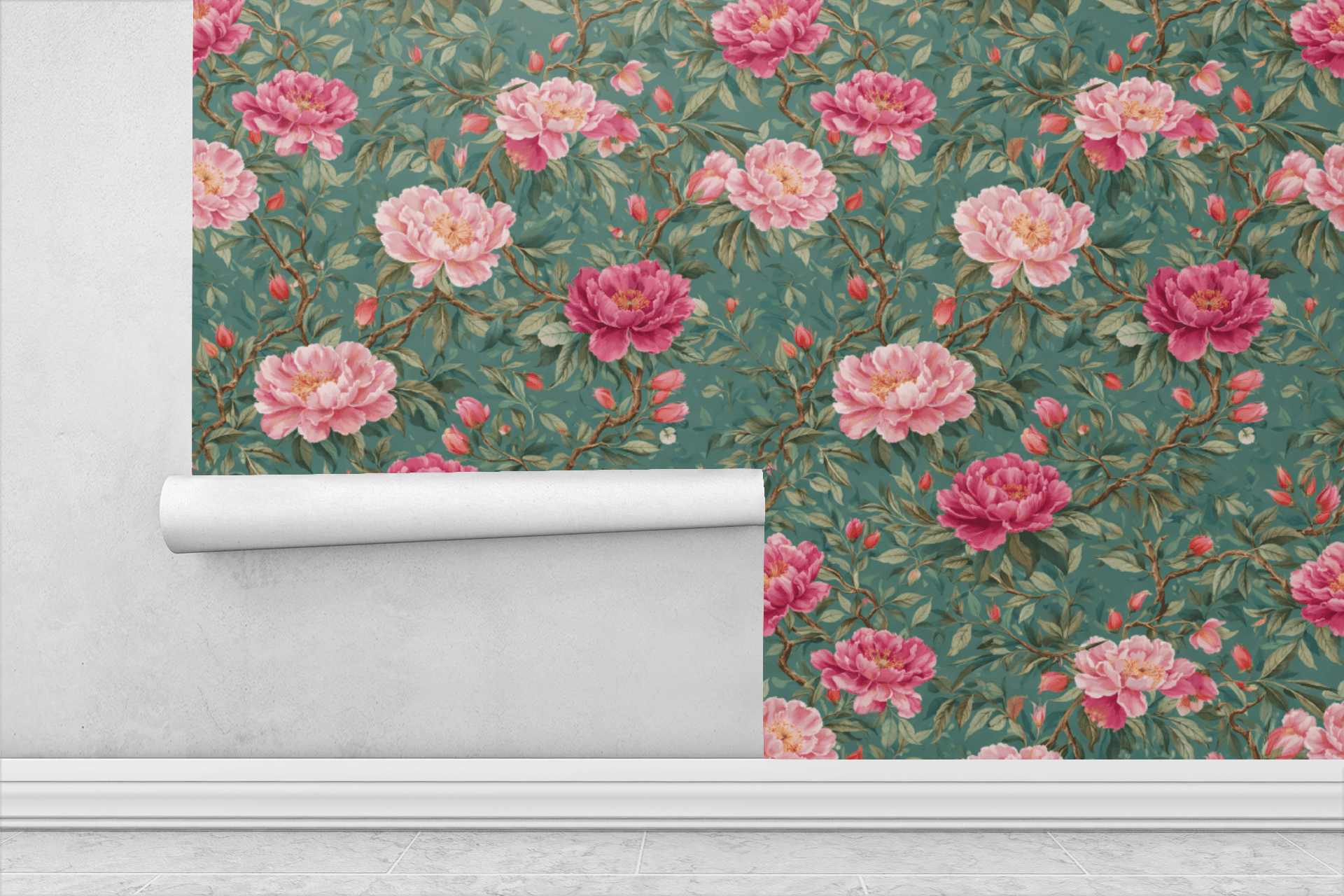 Eternal Peony Bloom Wallpaper Peel and Stick Wallpaper | Accent Haus