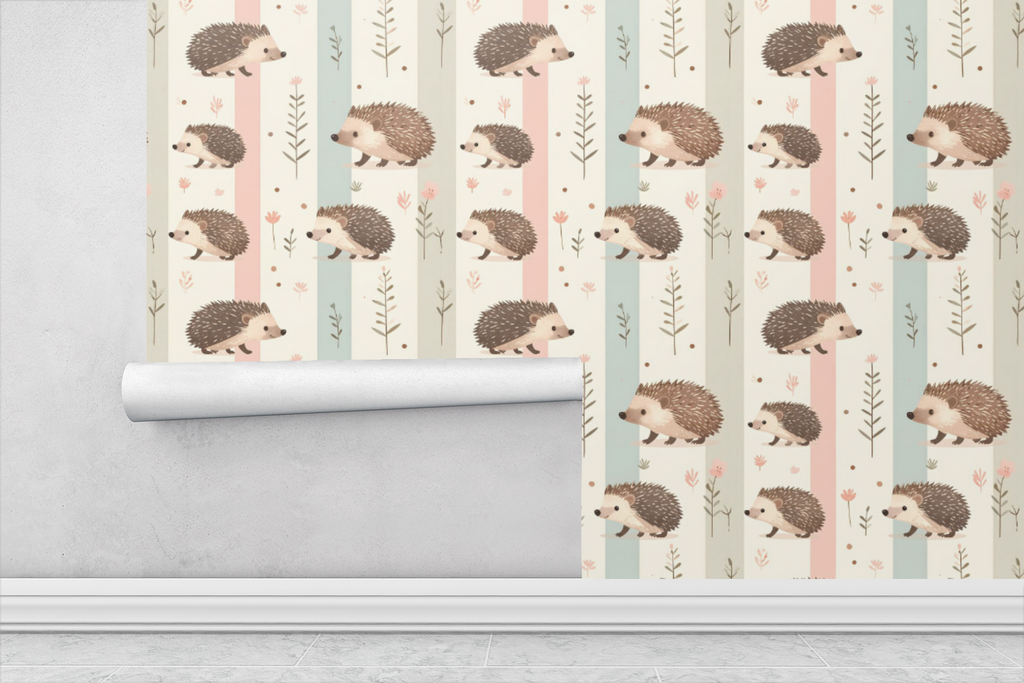 Hedgehog Flower Walk Wallpaper