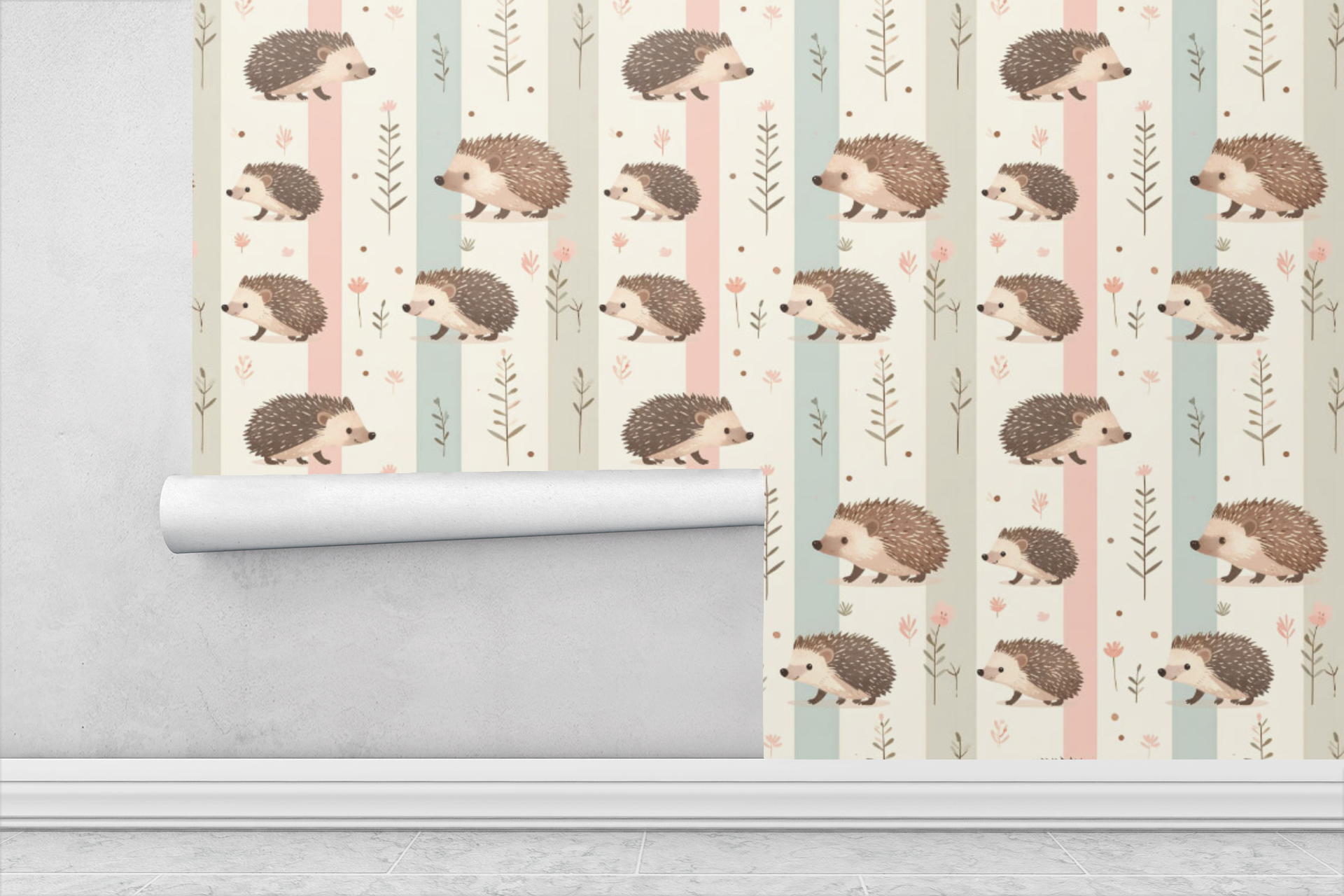 Hedgehog Flower Walk Wallpaper