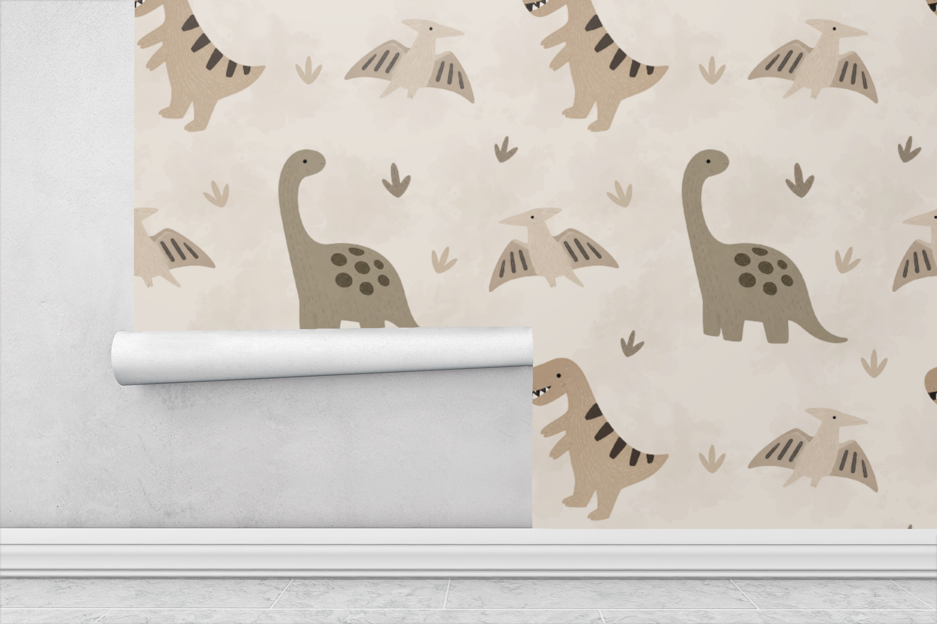 Kids Dino Sketch Wallpaper