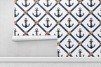 Nantucket Rope Lattice Wallpaper
