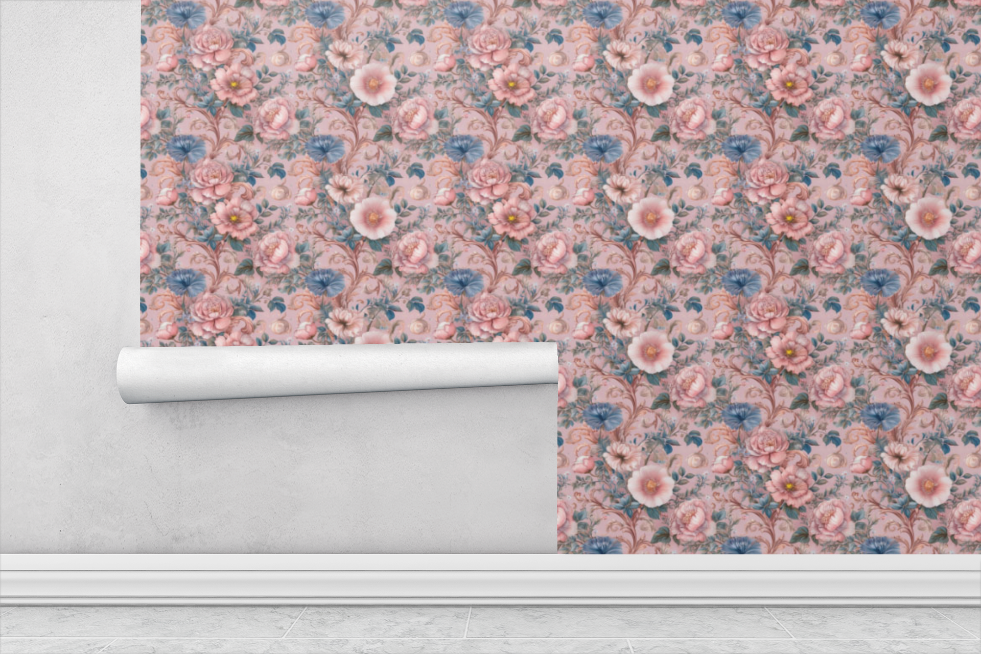 Floral Ornate Baroque Wallpaper