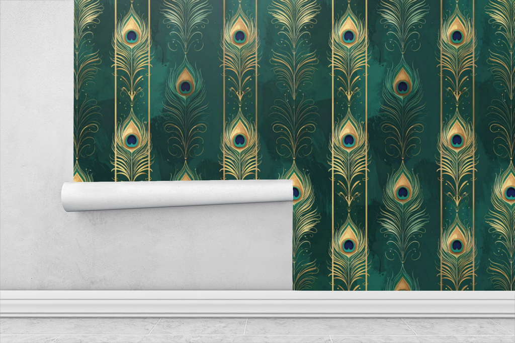 Peacock Plume Symphony Wallpaper