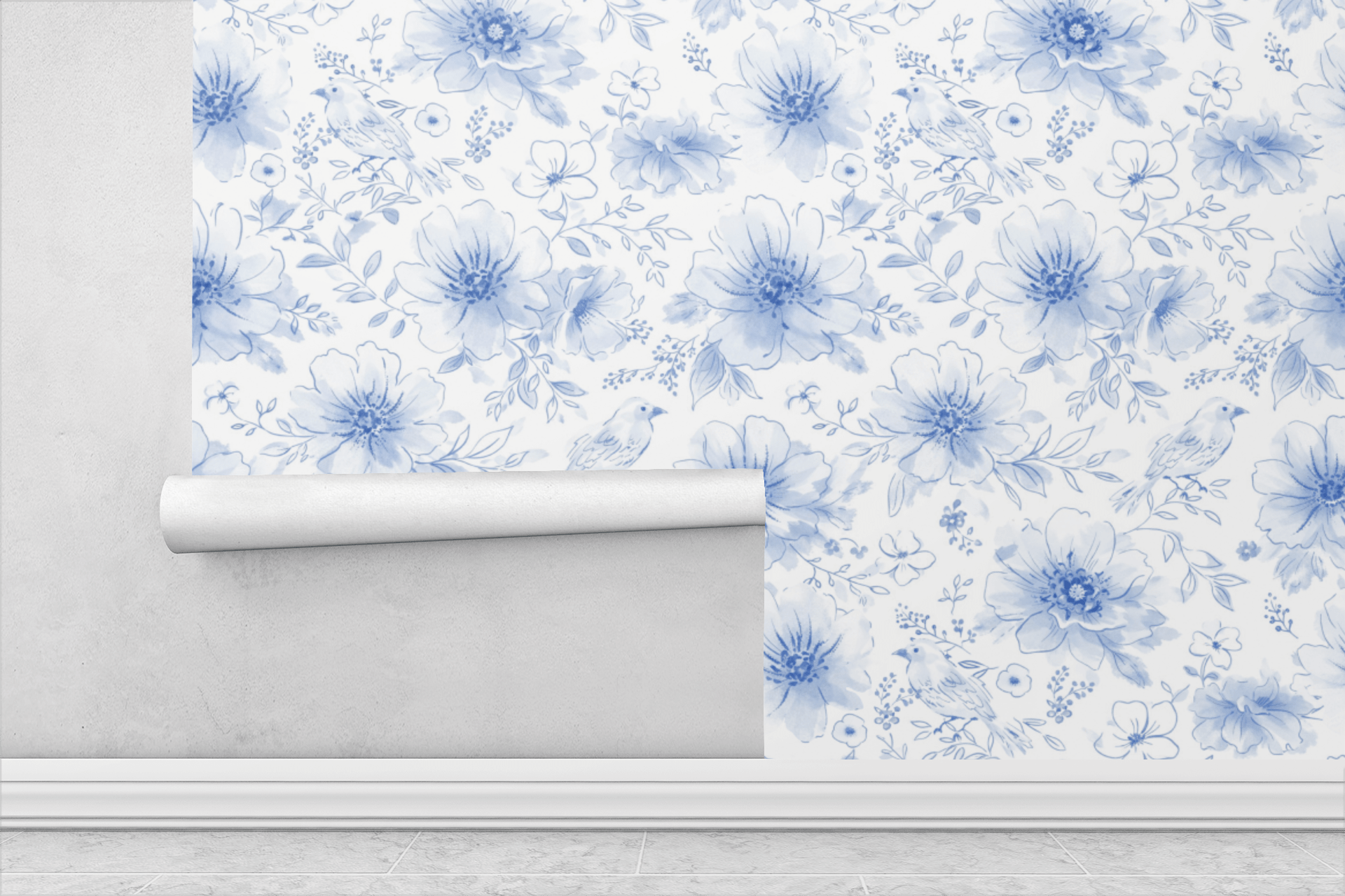Ethereal Blue Wallpaper Peel and Stick Wallpaper | Accent Haus