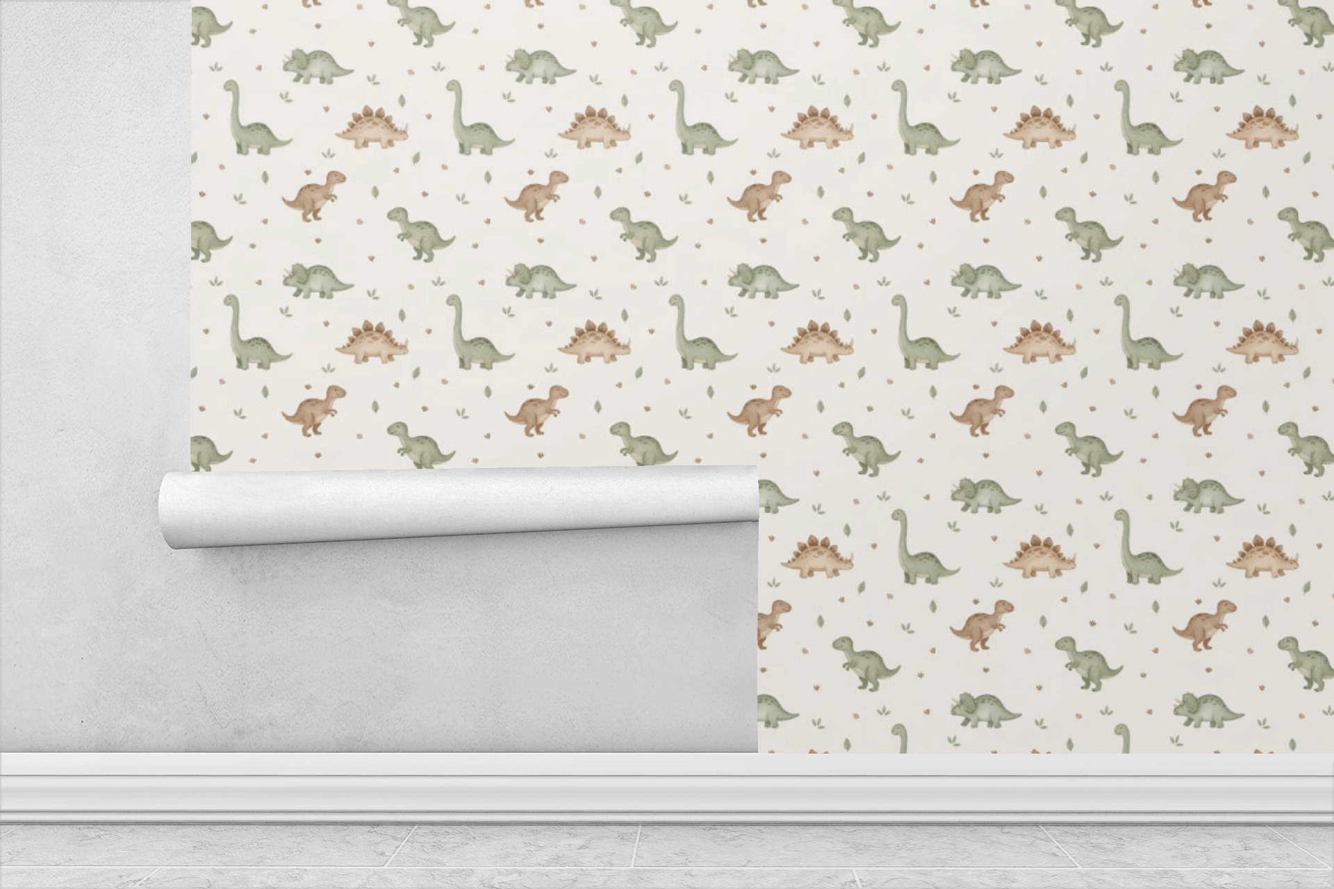 Gentle Dino World Wallpaper Peel and Stick Wallpaper | Accent Haus