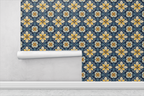Azure Artisan Tile Wallpaper