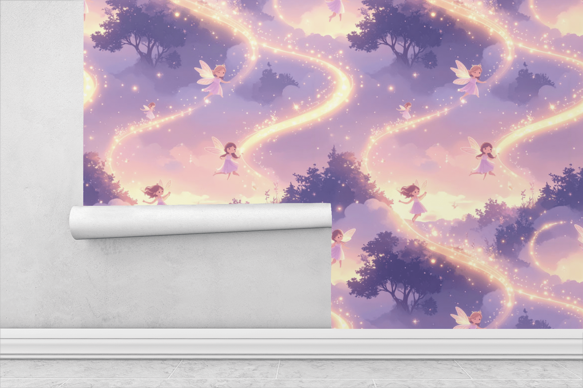 Fairy Light Trails Wallpaper Peel and Stick Wallpaper | Accent Haus
