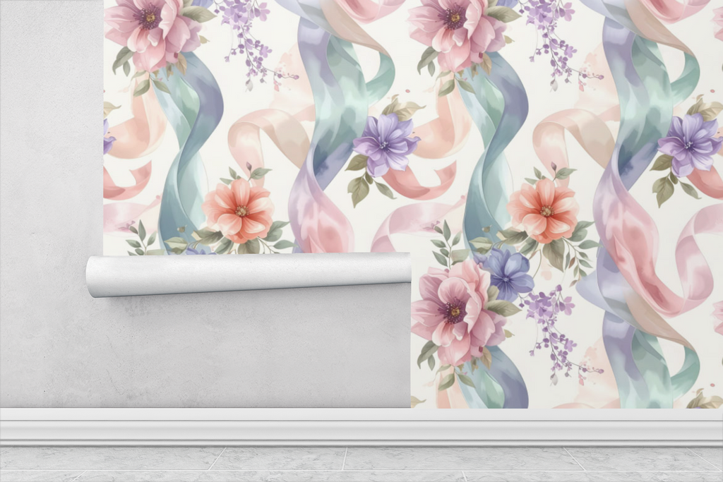 Floating Ribbon Garden Wallpaper