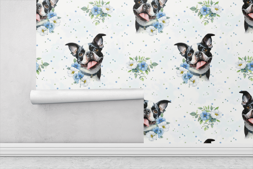Terrier Bloom Symphony Wallpaper