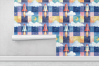 Rocket Launch Plaid Wallpaper