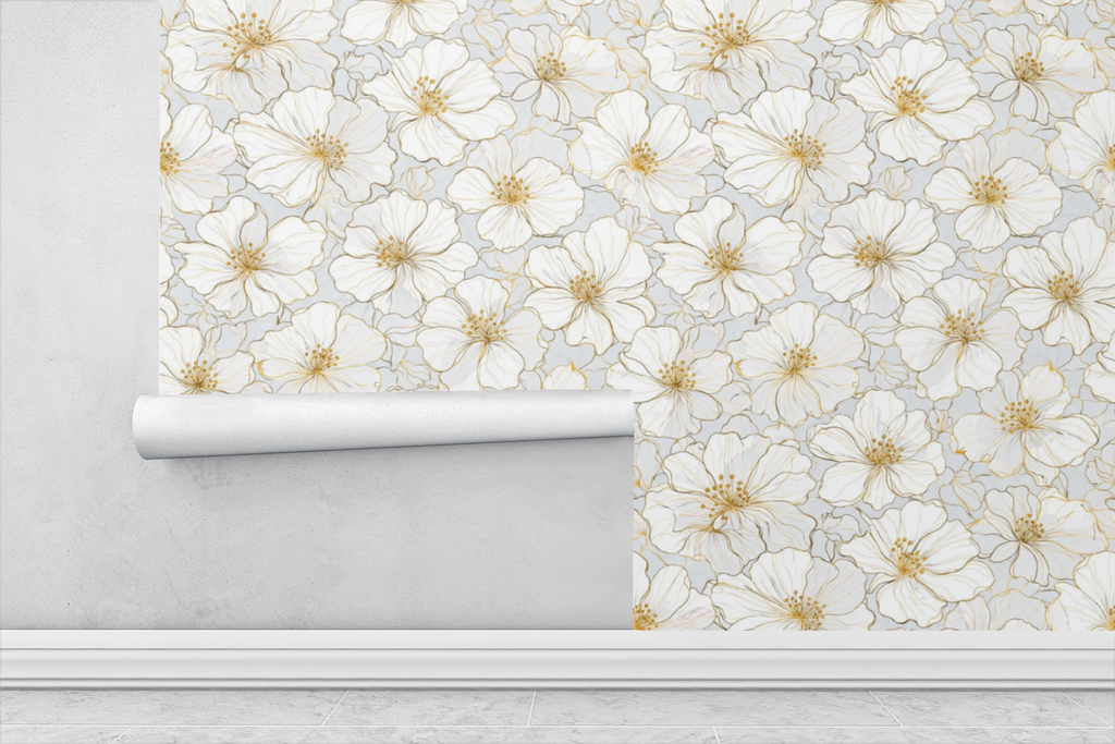 Golden Whisper Blossoms Wallpaper