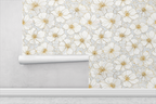 Golden Whisper Blossoms Wallpaper