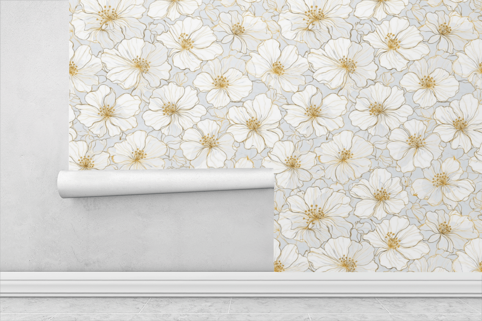 Golden Whisper Blossoms Wallpaper Peel and Stick Wallpaper | Accent Haus