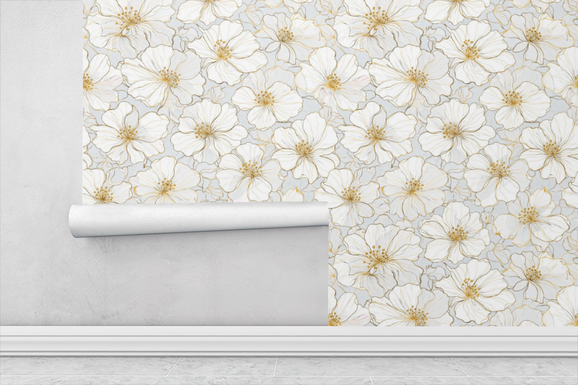 Golden Whisper Blossoms Wallpaper