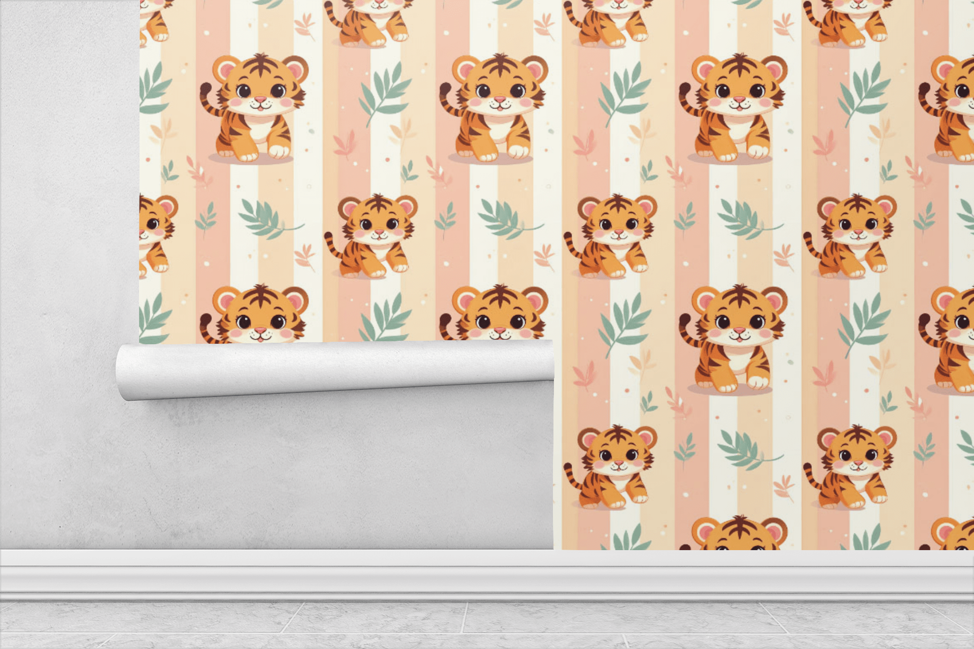 Baby Tiger Stripes Wallpaper Peel and Stick Wallpaper | Accent Haus