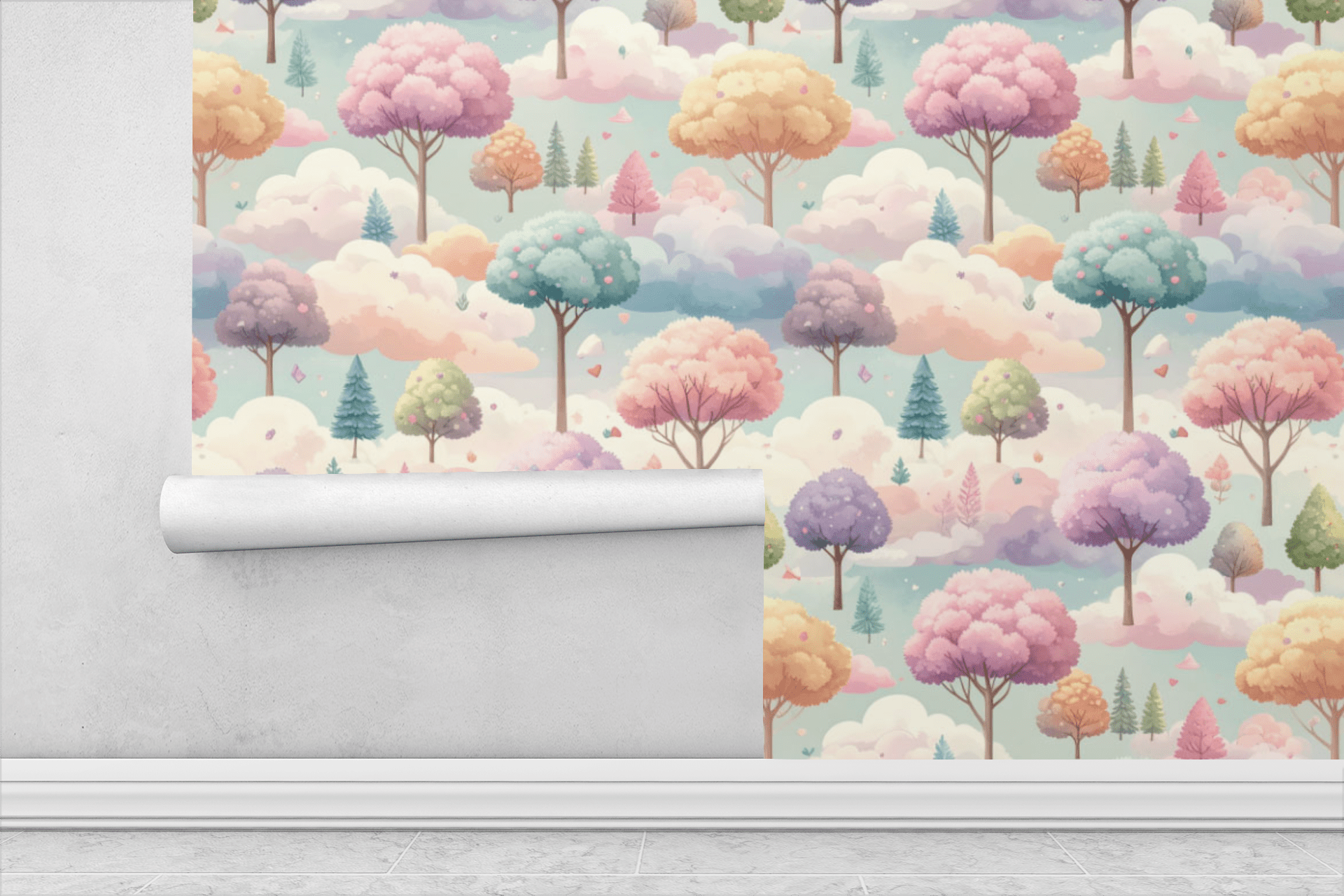 Cotton Candy Forest Wallpaper Peel and Stick Wallpaper | Accent Haus