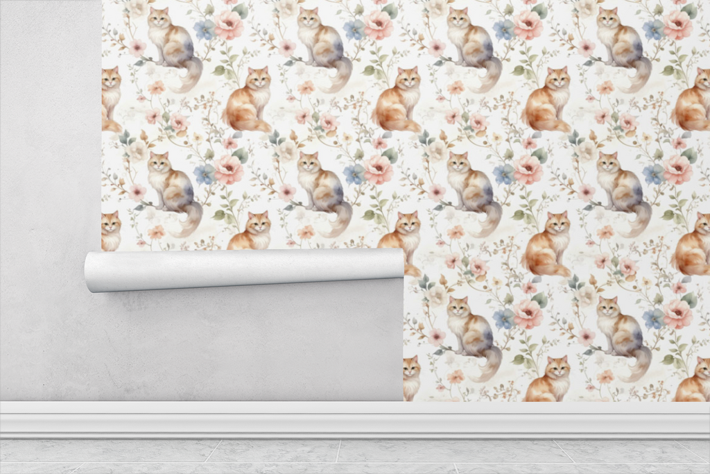 Cats Garden Party Wallpaper