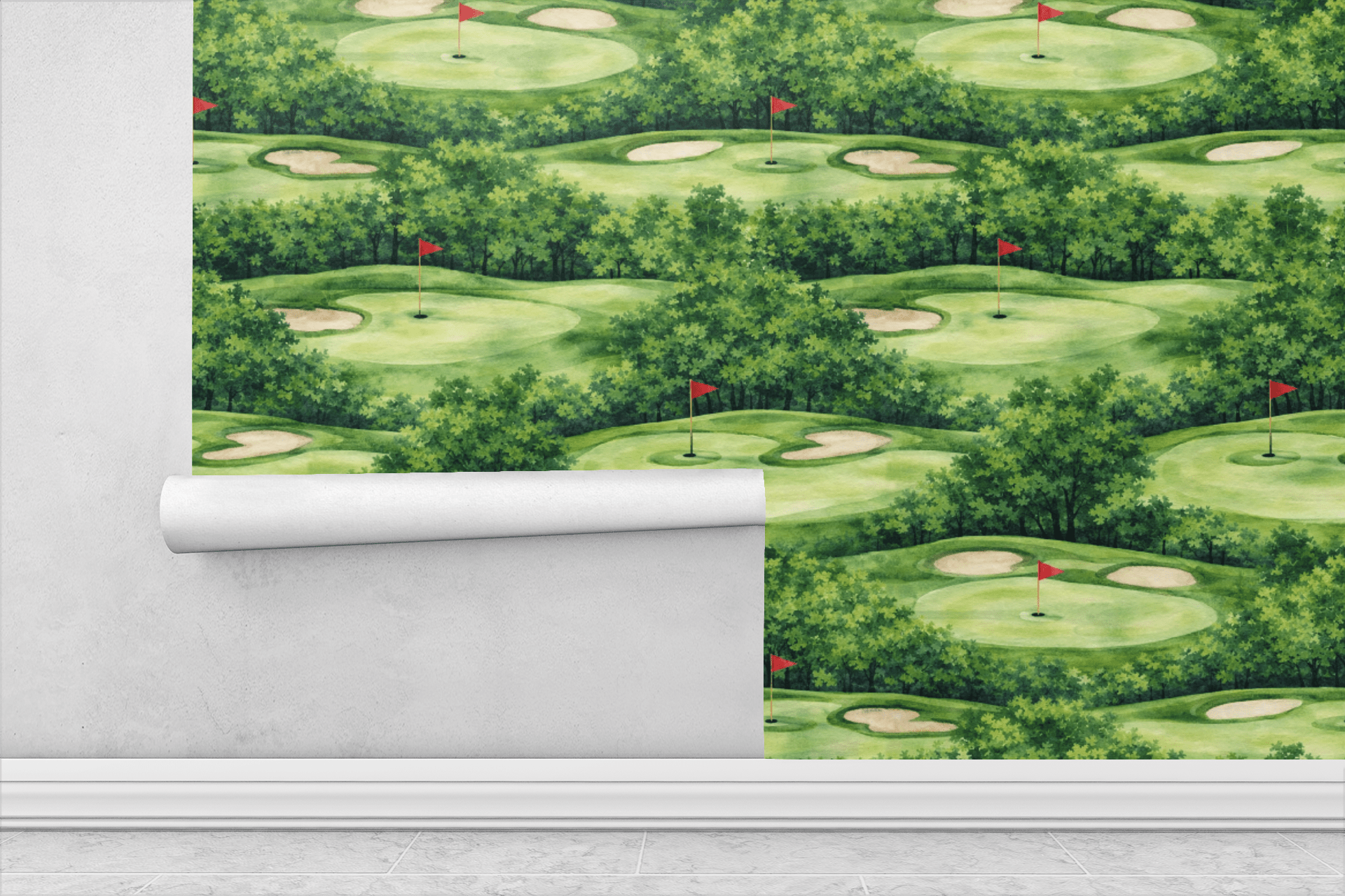 Whispering Pines Golfscape Wallpaper Peel and Stick Wallpaper | Accent Haus
