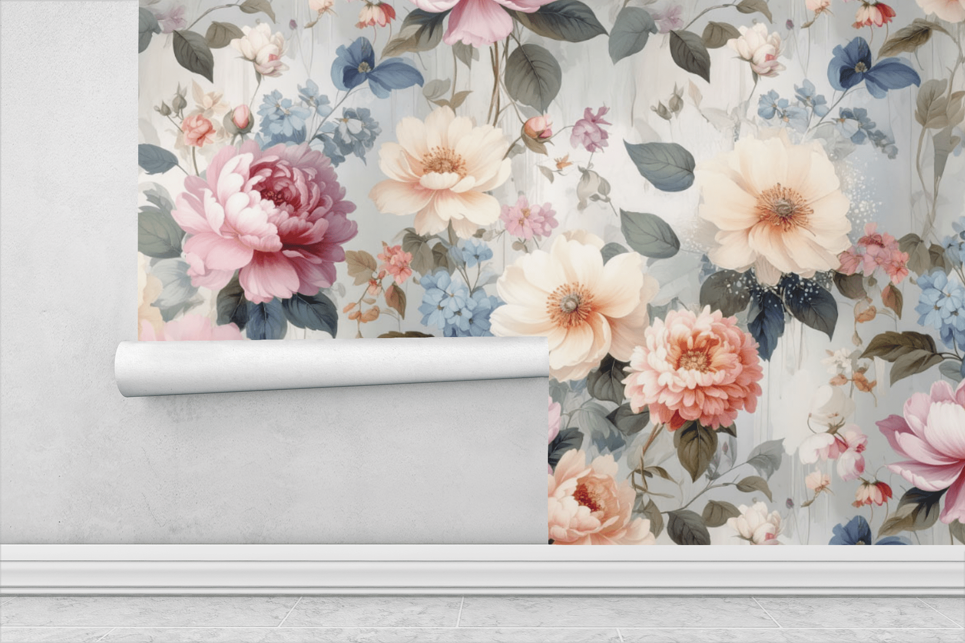 Elegant Floral Drift Streams Wallpaper Peel and Stick Wallpaper | Accent Haus