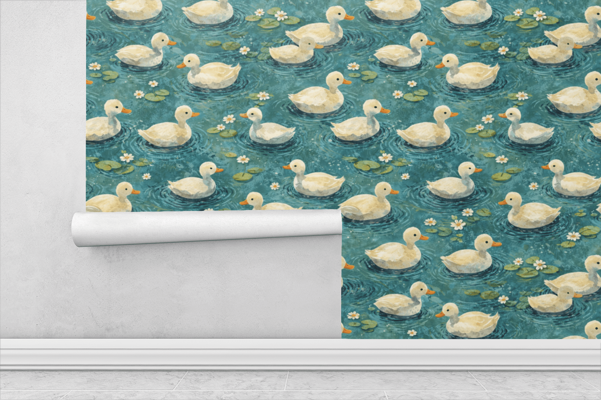 Golden Duckling Drift Wallpaper Peel and Stick Wallpaper | Accent Haus