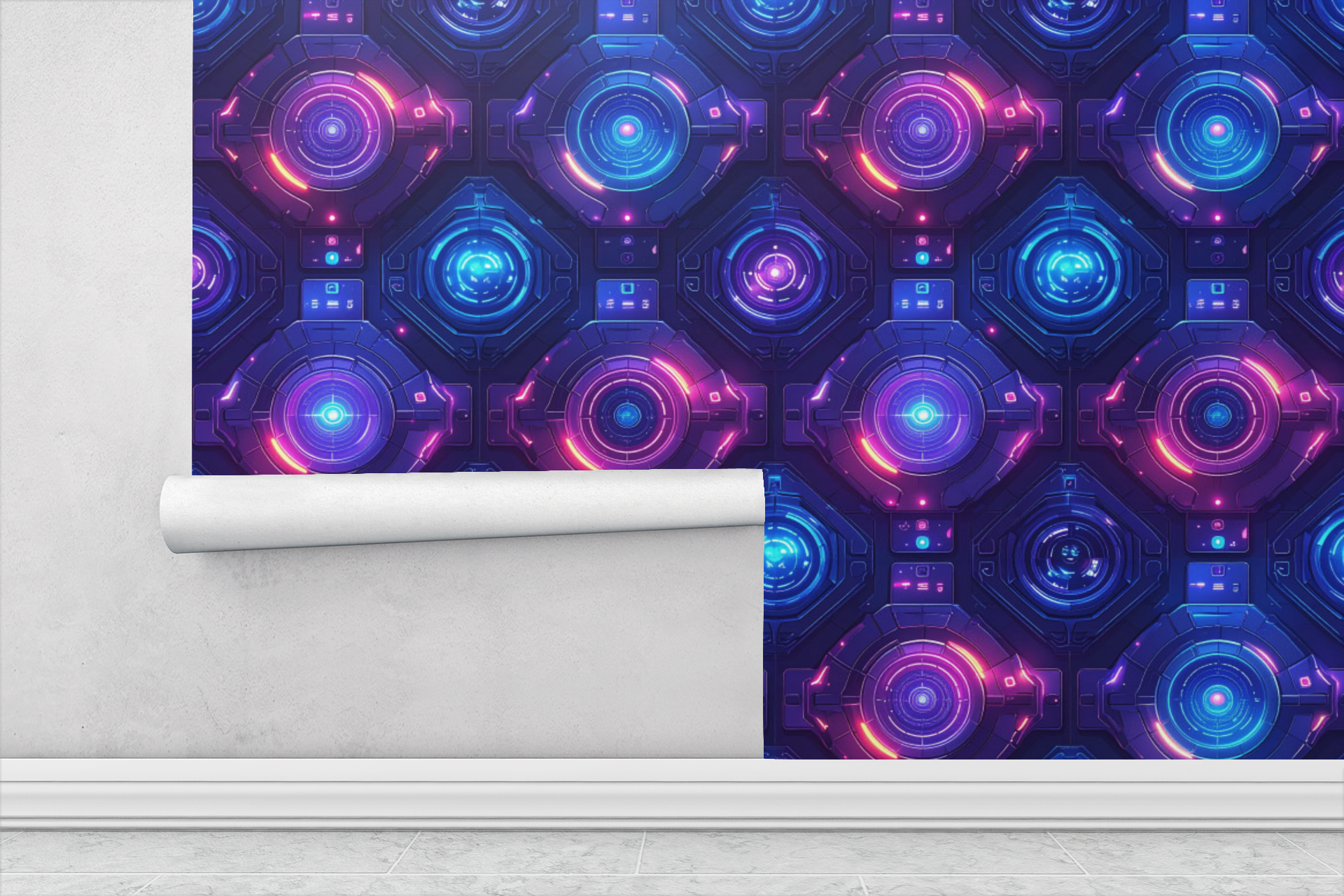 Cyber Spaceship UI Tech Wallpaper