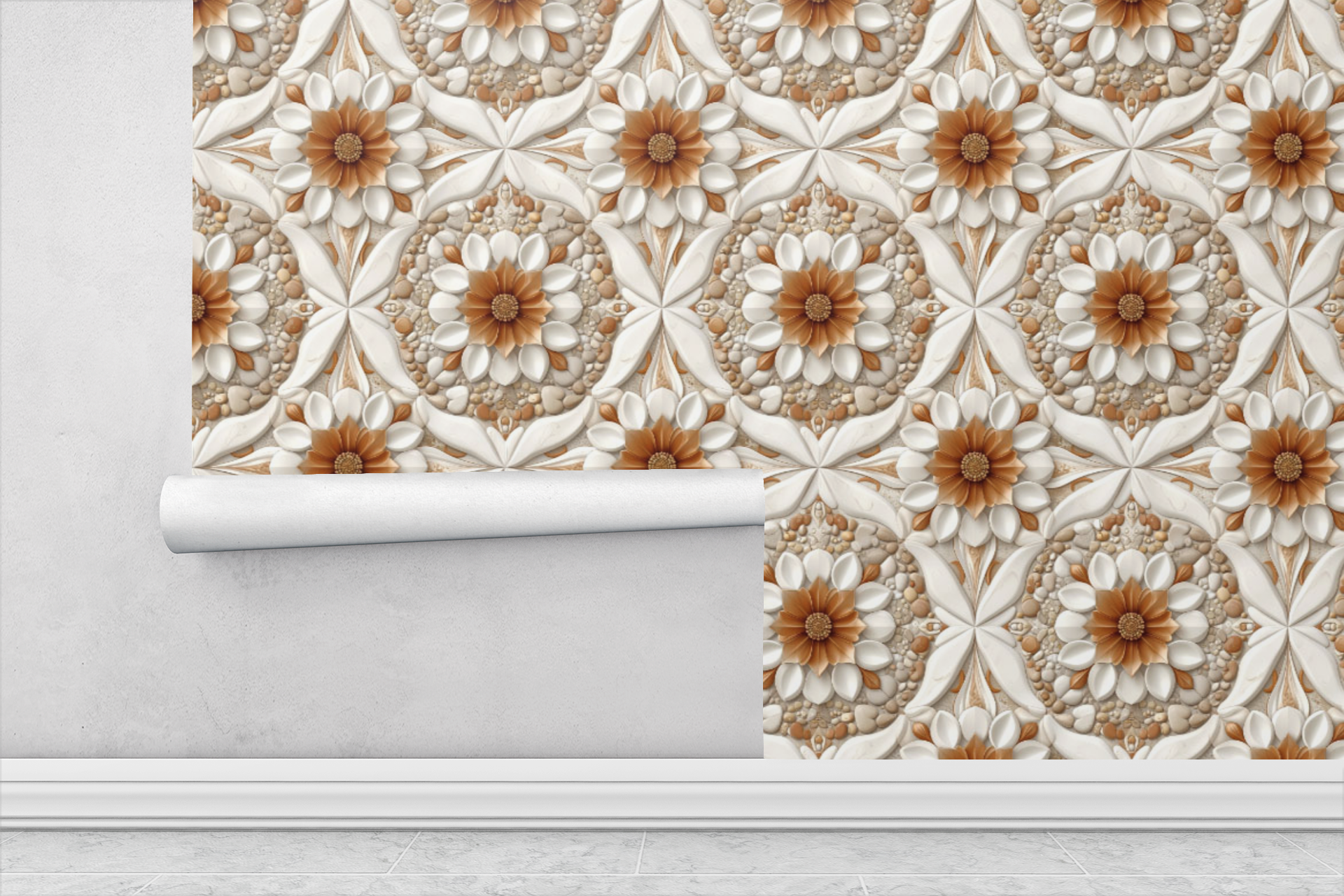 Luxe Pebble Botanics Wallpaper