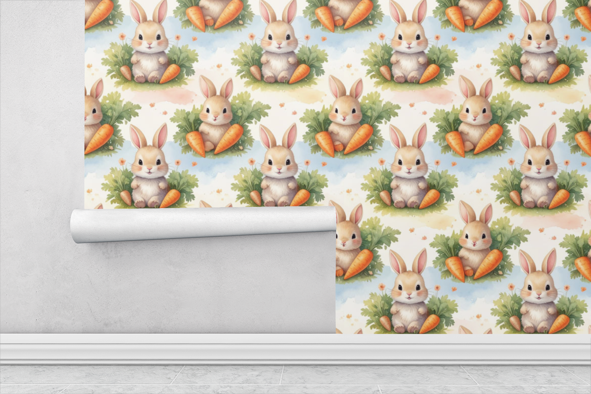 Bunny & Carrot Parade Wallpaper