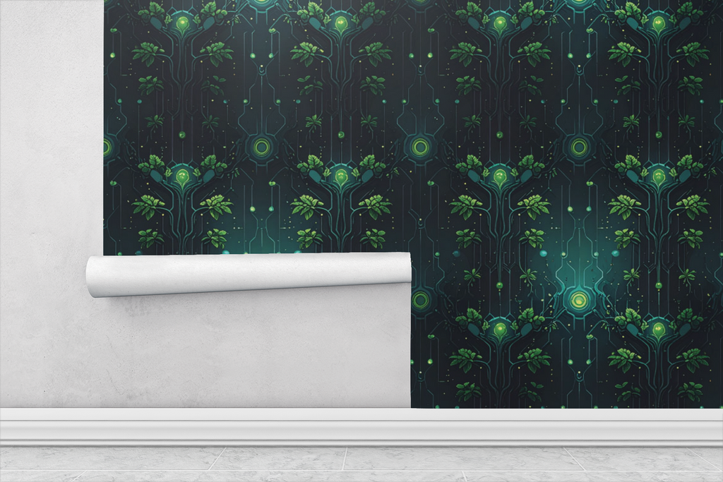 Pixel Circuit Garden Wallpaper