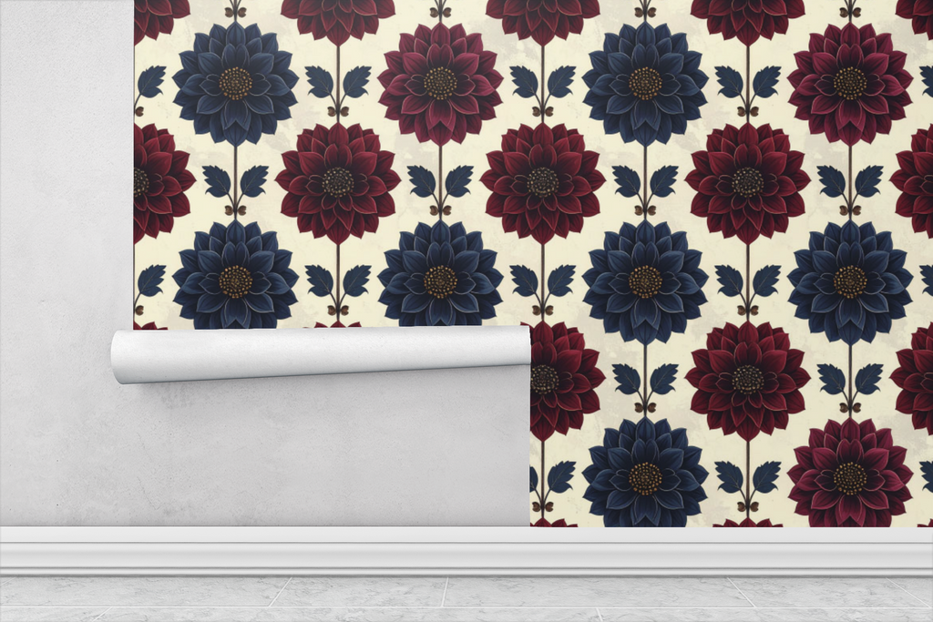 Gilded Jewel-Tone Botanical Wallpaper