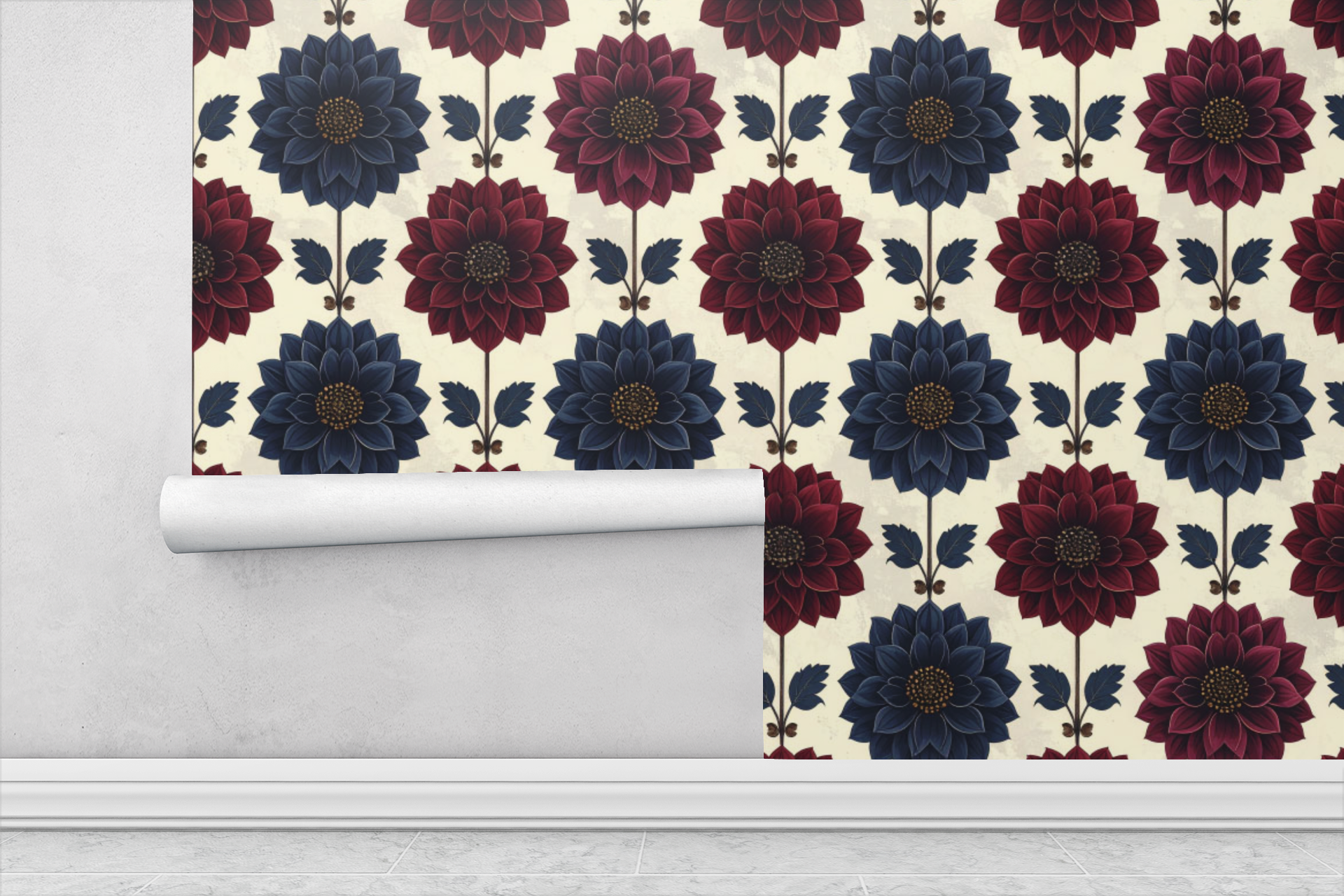 Gilded Jewel-Tone Botanical Wallpaper