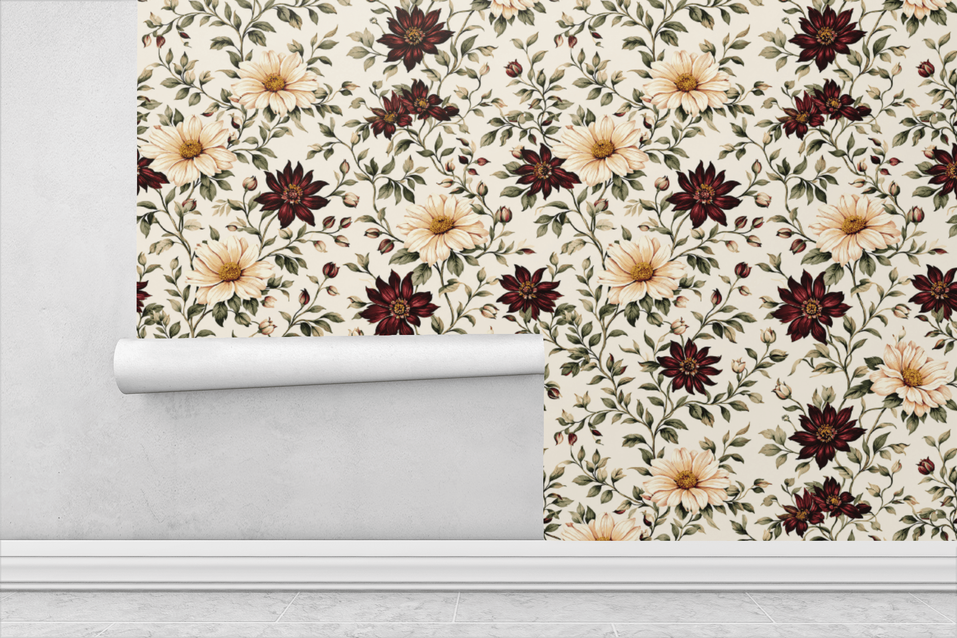 Velour Garden Noir Wallpaper Peel and Stick Wallpaper | Accent Haus