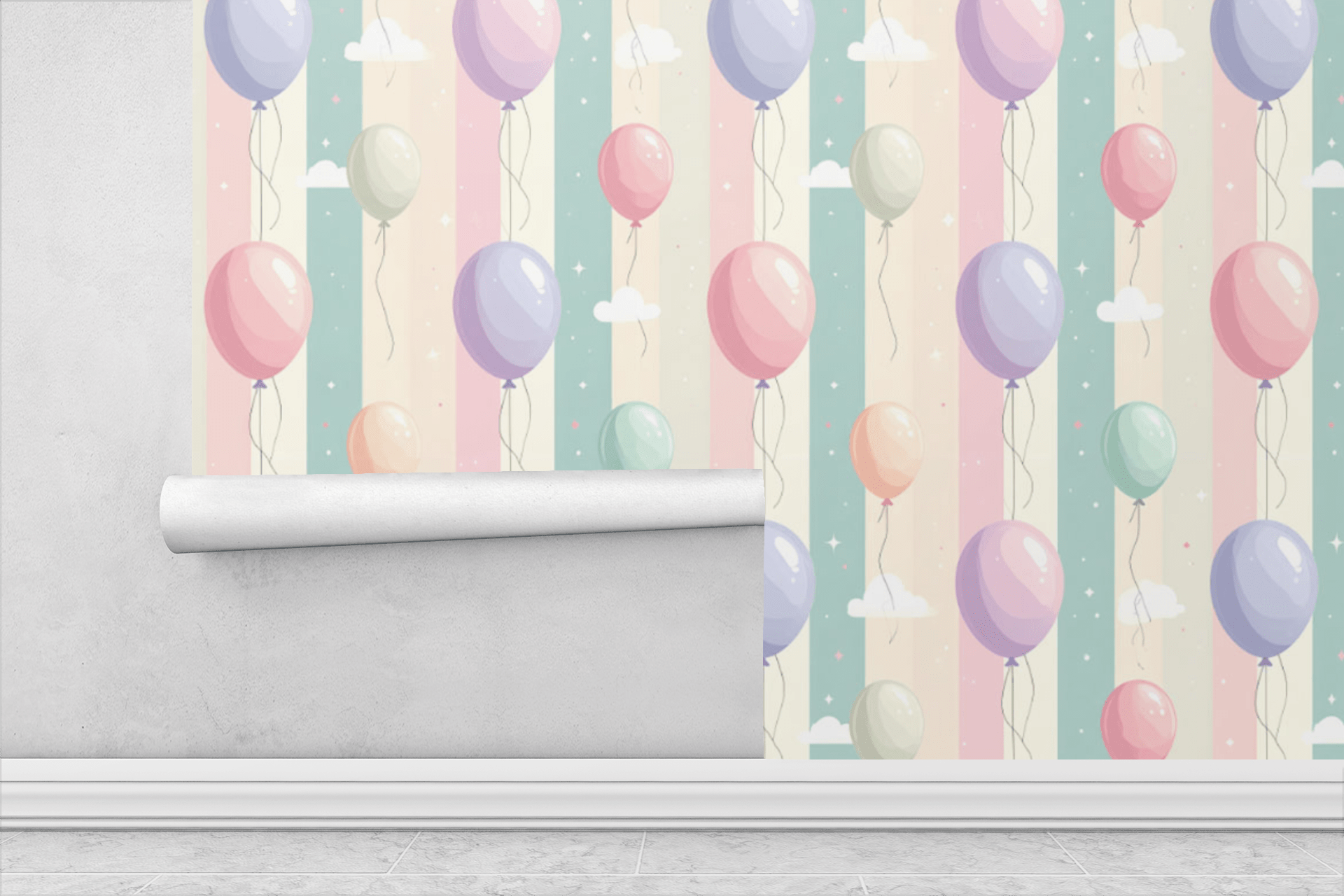 Floating Balloon Parade Wallpaper Peel and Stick Wallpaper | Accent Haus