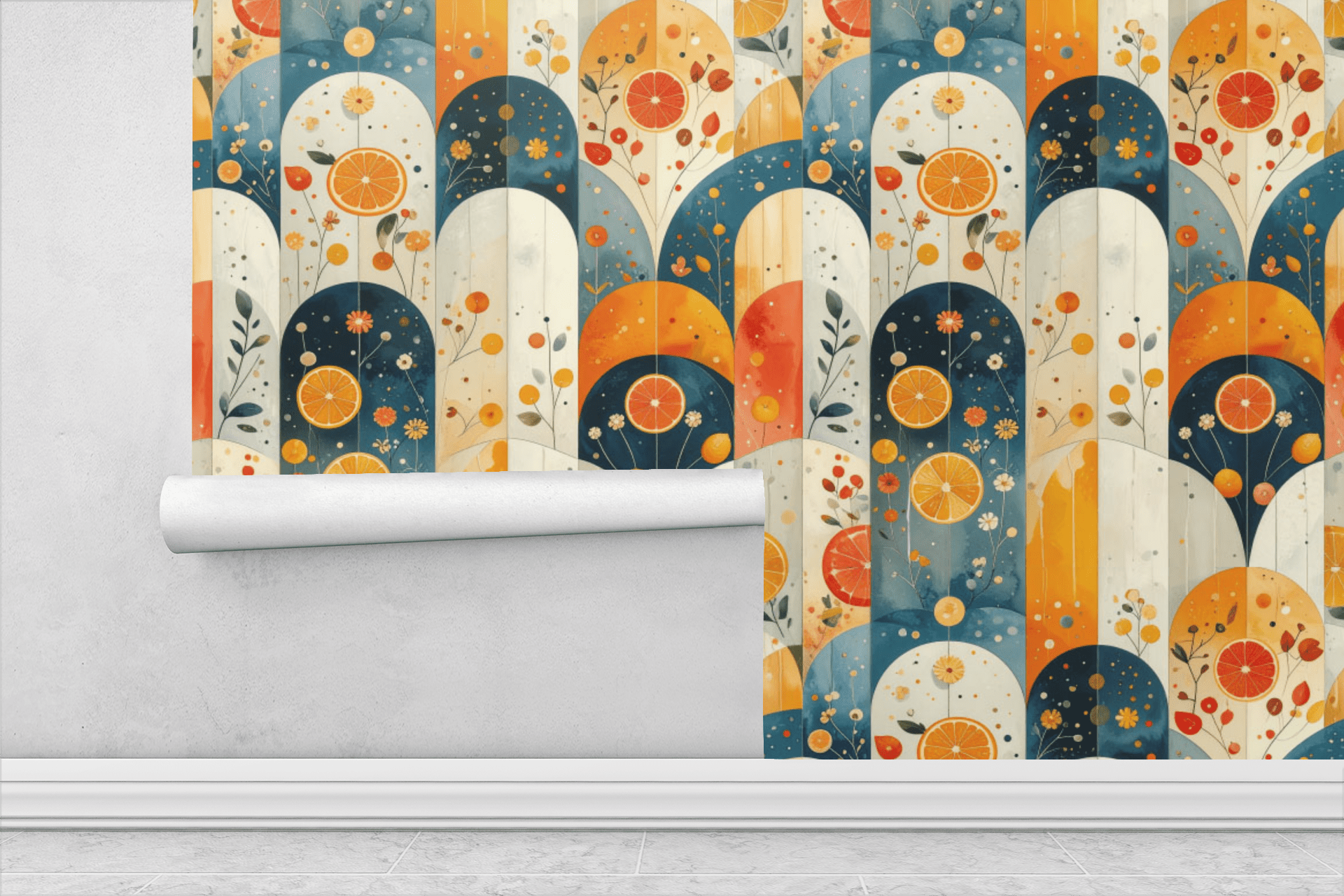 Citrus Slices Arches Wallpaper Peel and Stick Wallpaper | Accent Haus