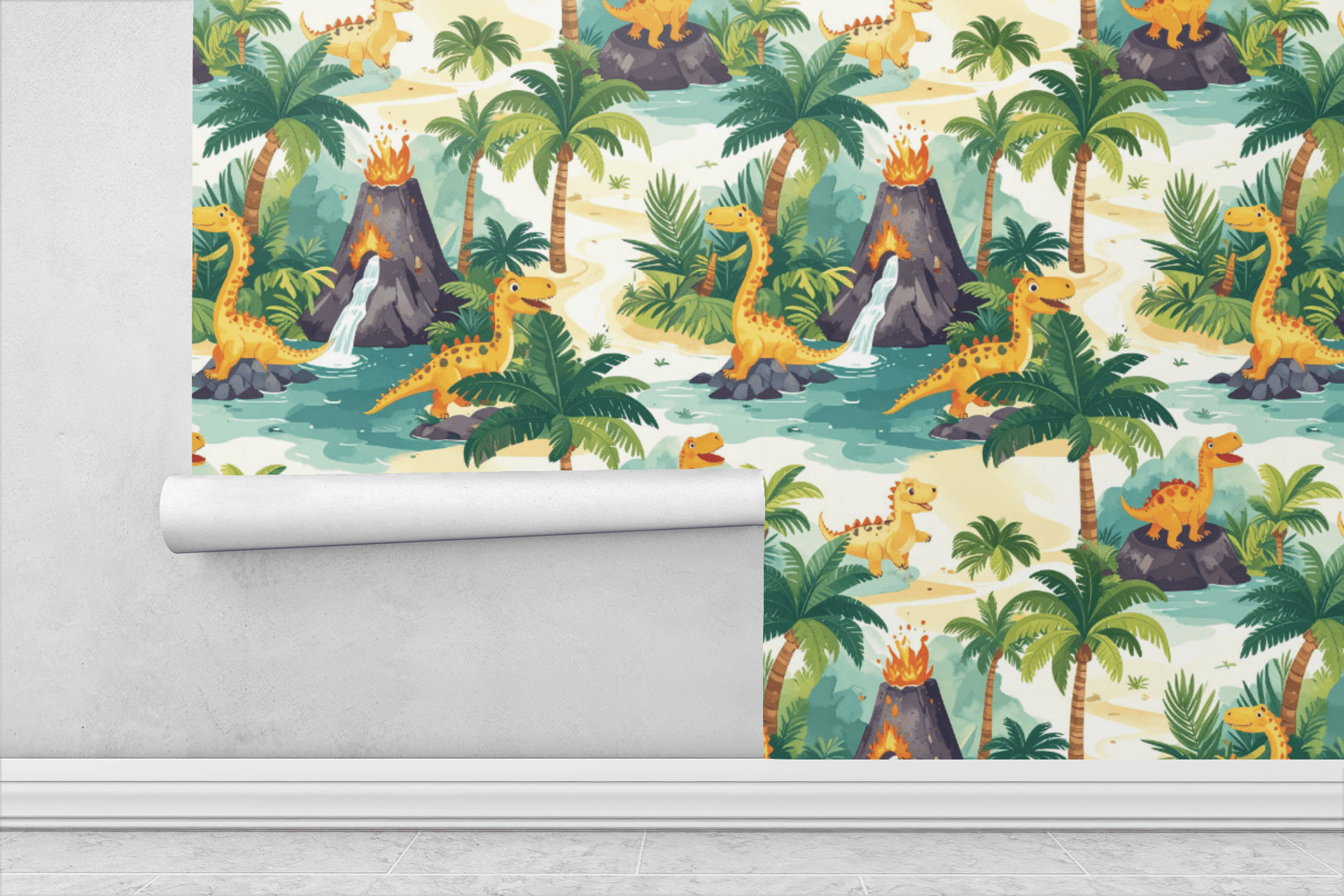 Mini Volcano Playground Wallpaper Peel and Stick Wallpaper | Accent Haus