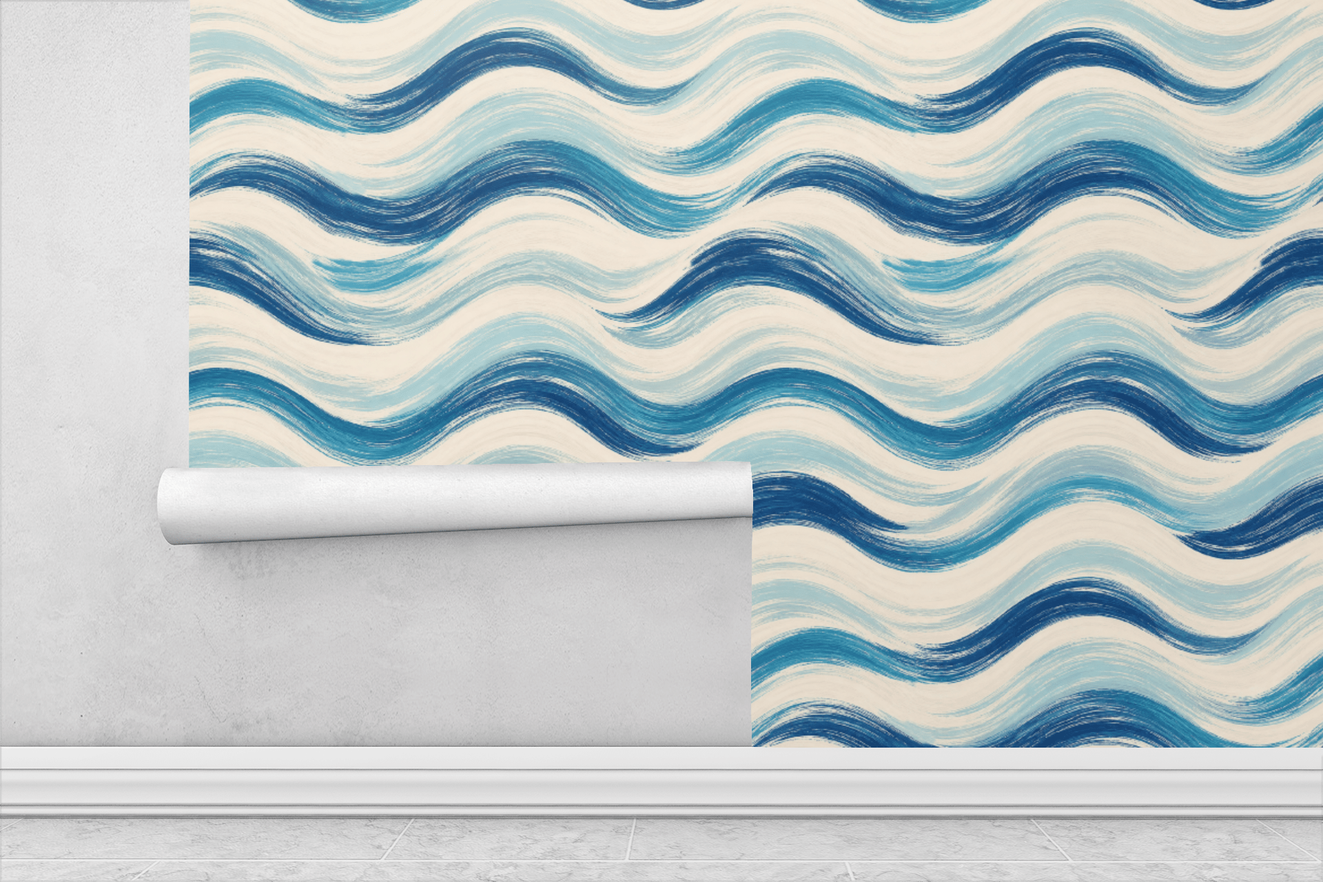 Neutral Wave Pattern Wallpaper Peel and Stick Wallpaper | Accent Haus