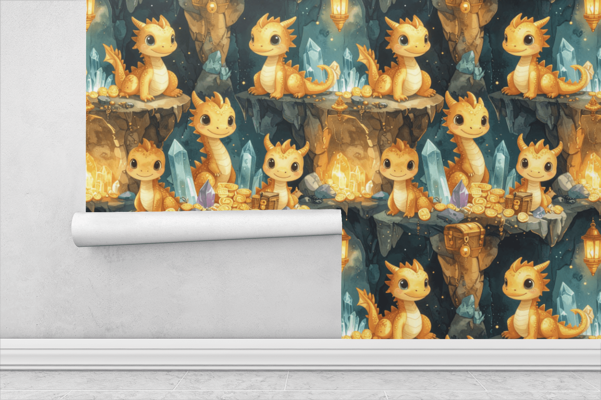 Dragon Treasure Cave Wallpaper Peel and Stick Wallpaper | Accent Haus