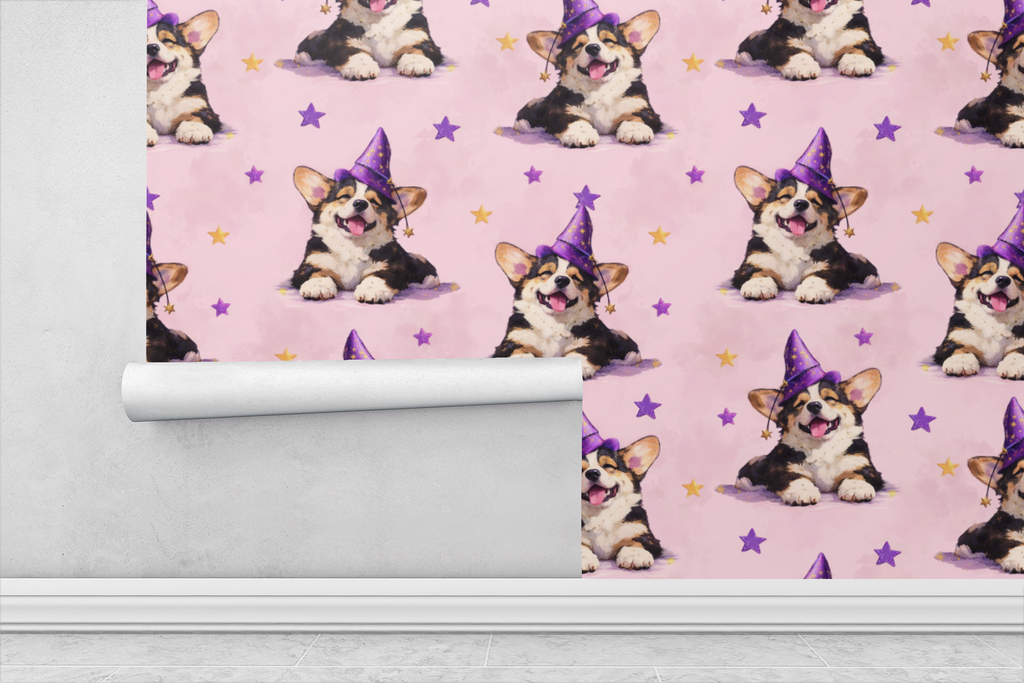 Enchanted Corgi Constellations Wallpaper