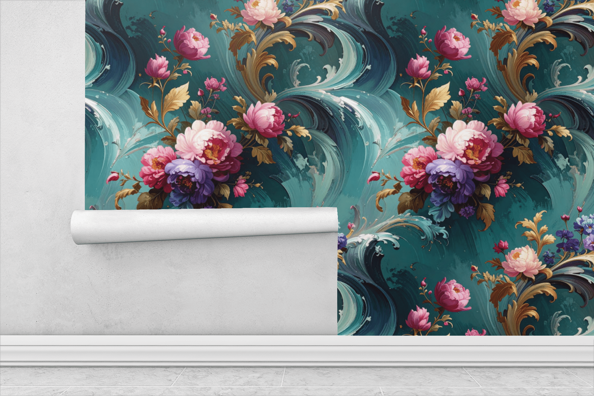 Painterly Bloom Movement Wallpaper Peel and Stick Wallpaper | Accent Haus