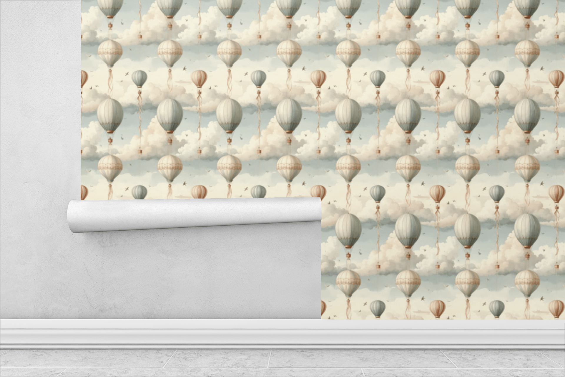 Floating Storybook Balloons Wallpaper Peel and Stick Wallpaper | Accent Haus