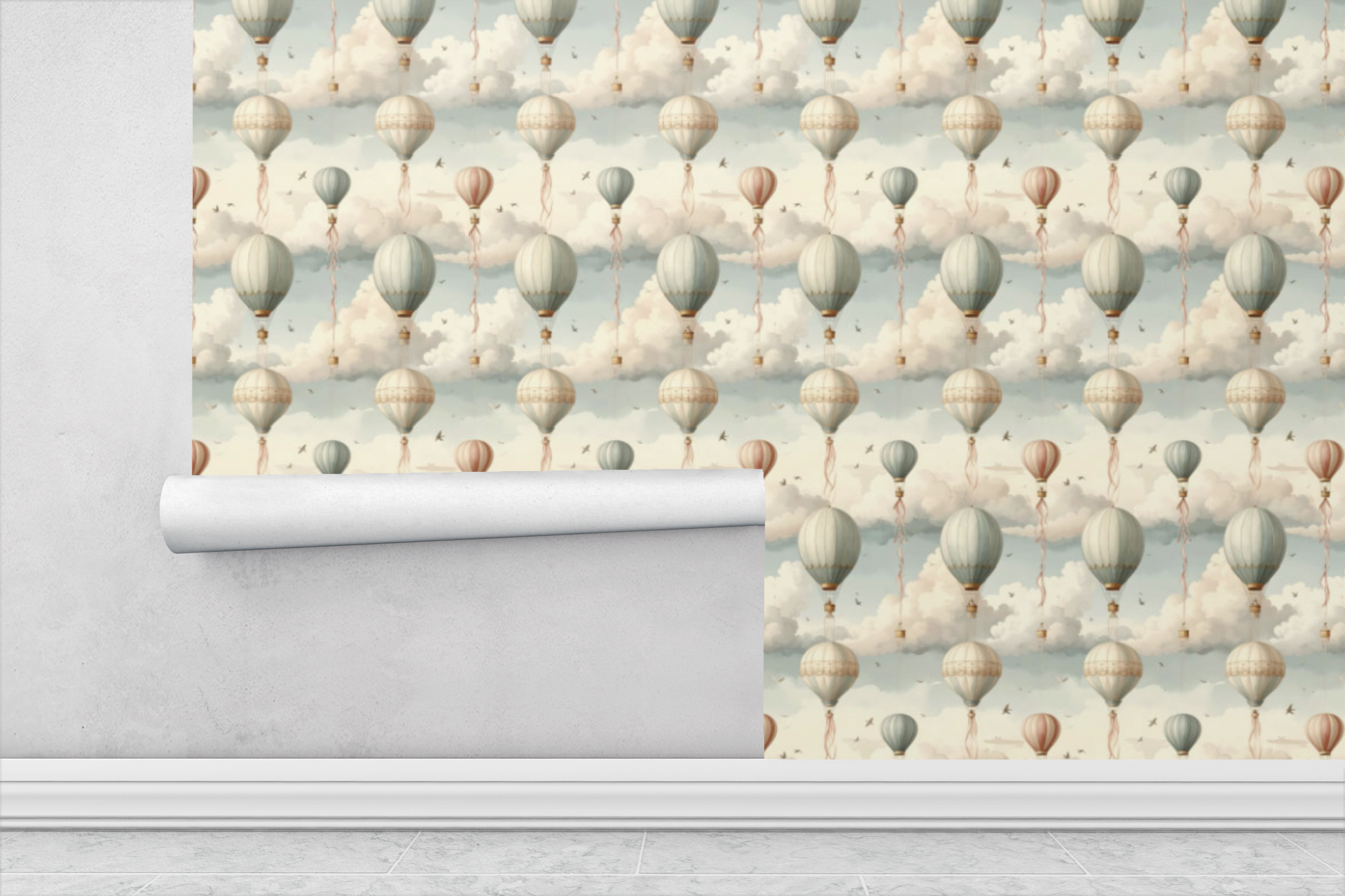 Floating Storybook Balloons Wallpaper