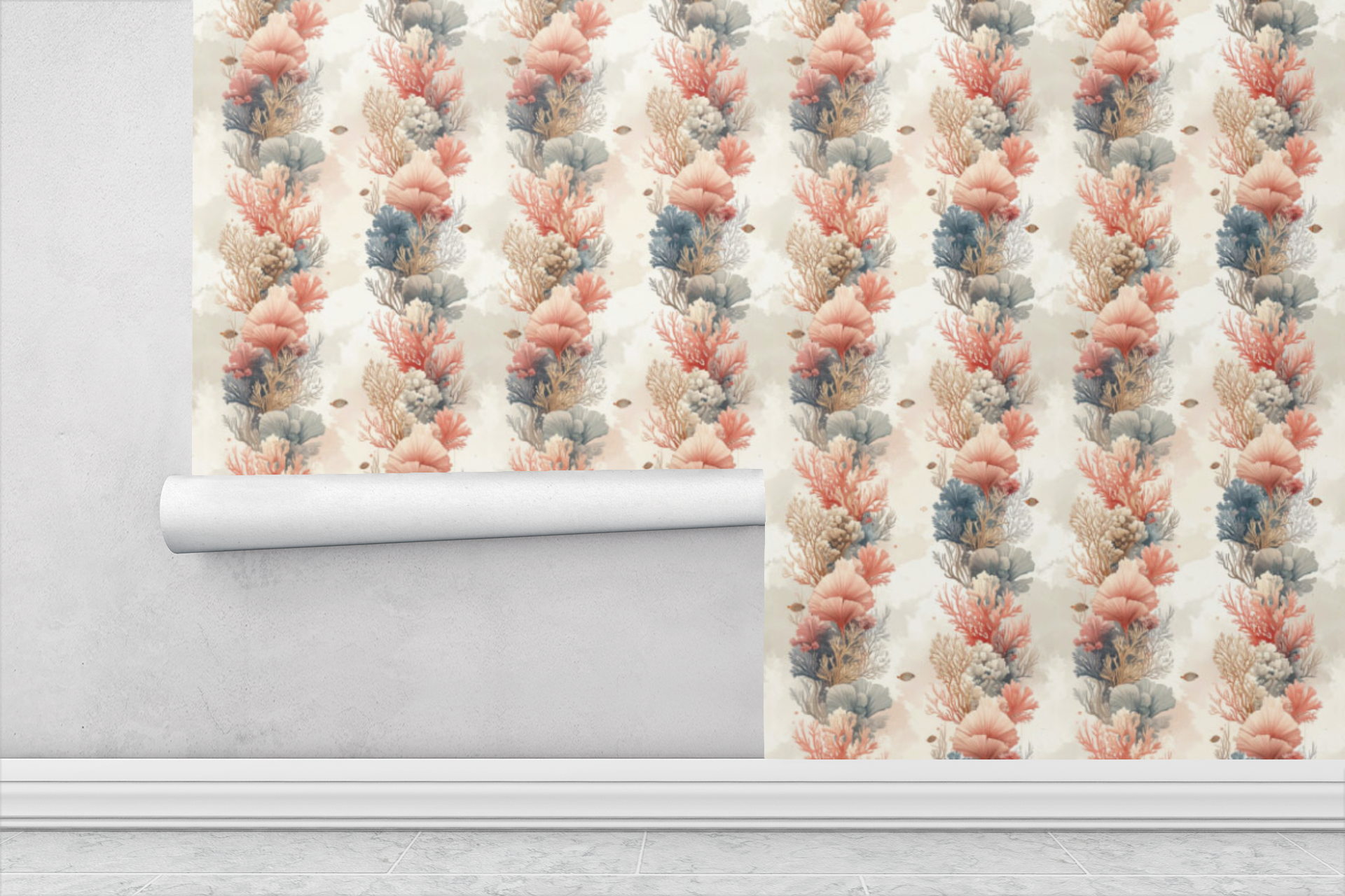 Luxury Coastal Botanical Wallpaper