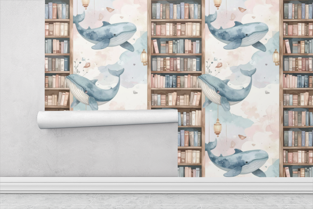Whale Library Towers Wallpaper