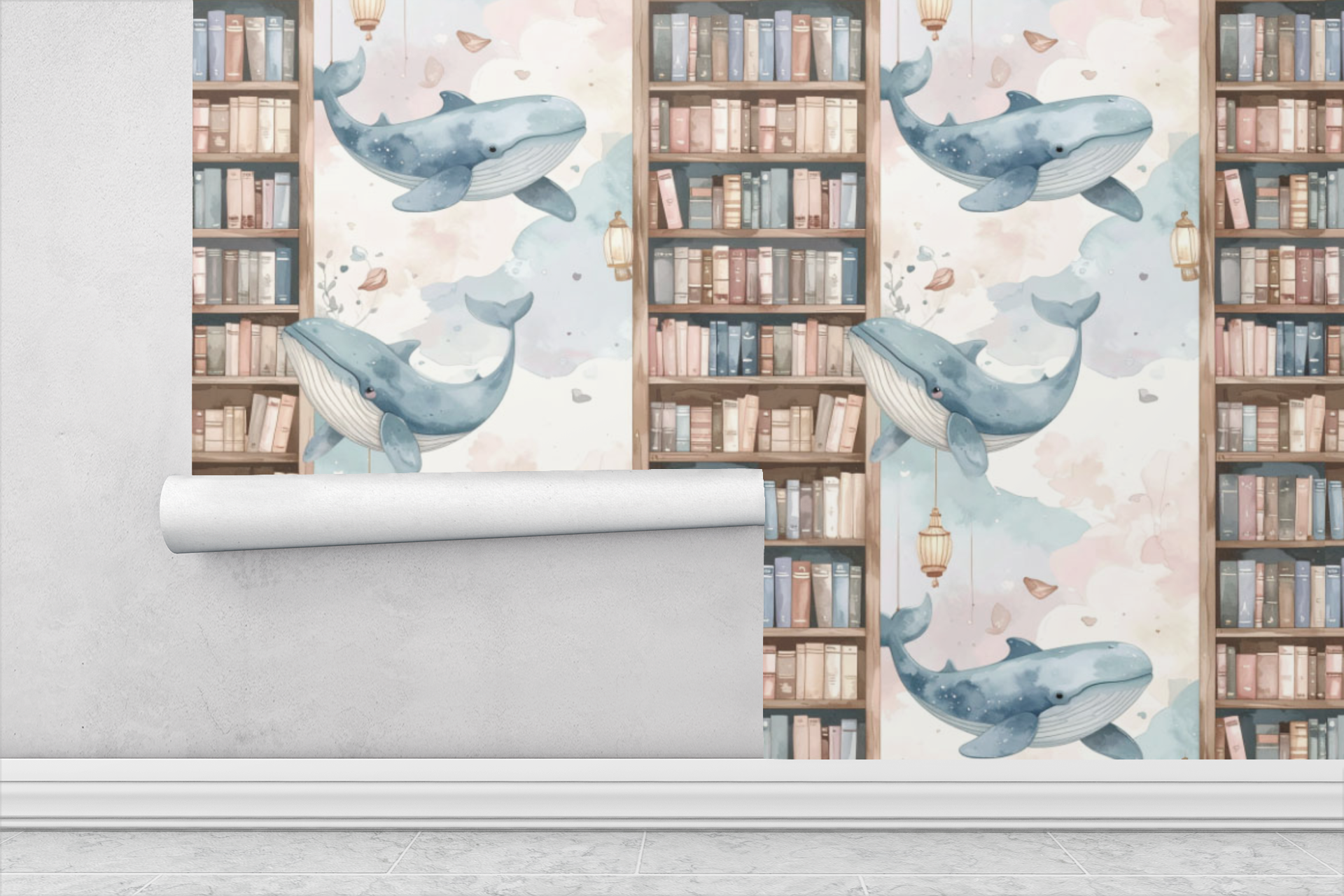 Whale Library Towers Wallpaper