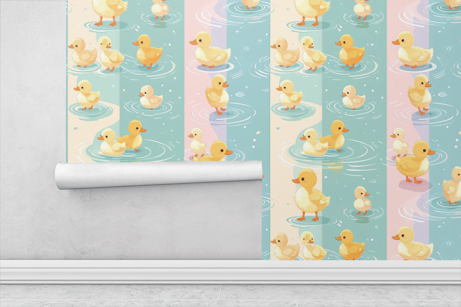 Duckling Pond Parade Wallpaper