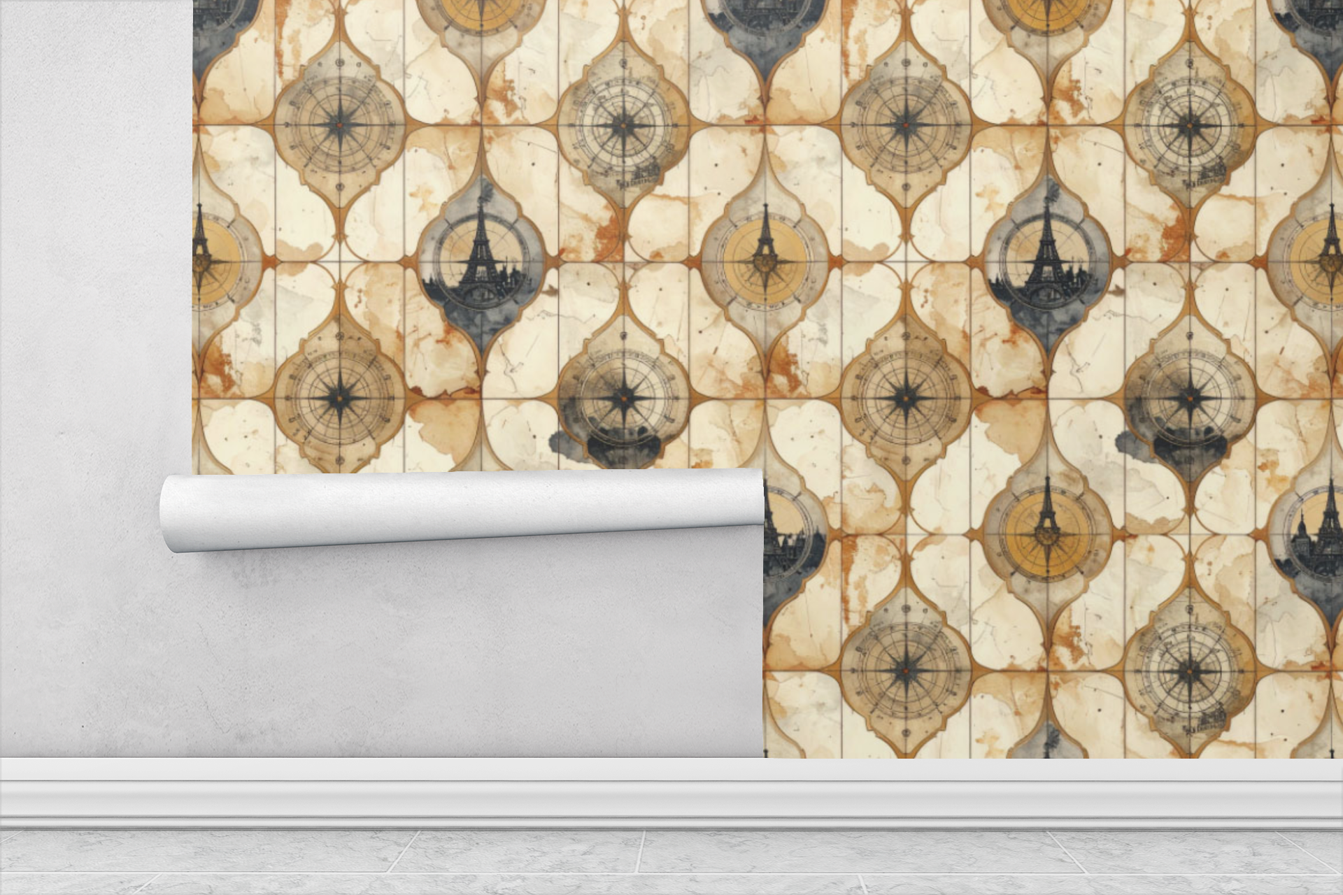Heritage Keyway Columns Wallpaper