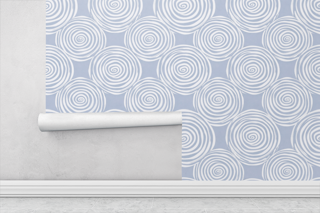 Seafoam Spiral Grid Wallpaper