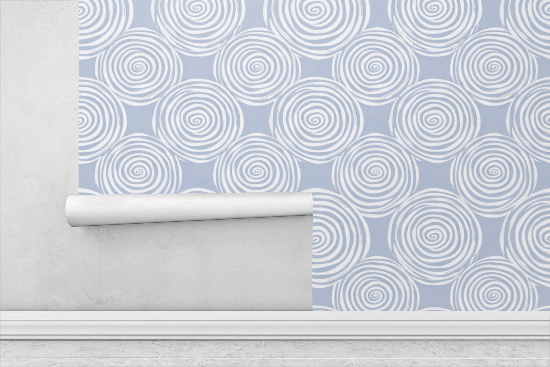 Seafoam Spiral Grid Wallpaper