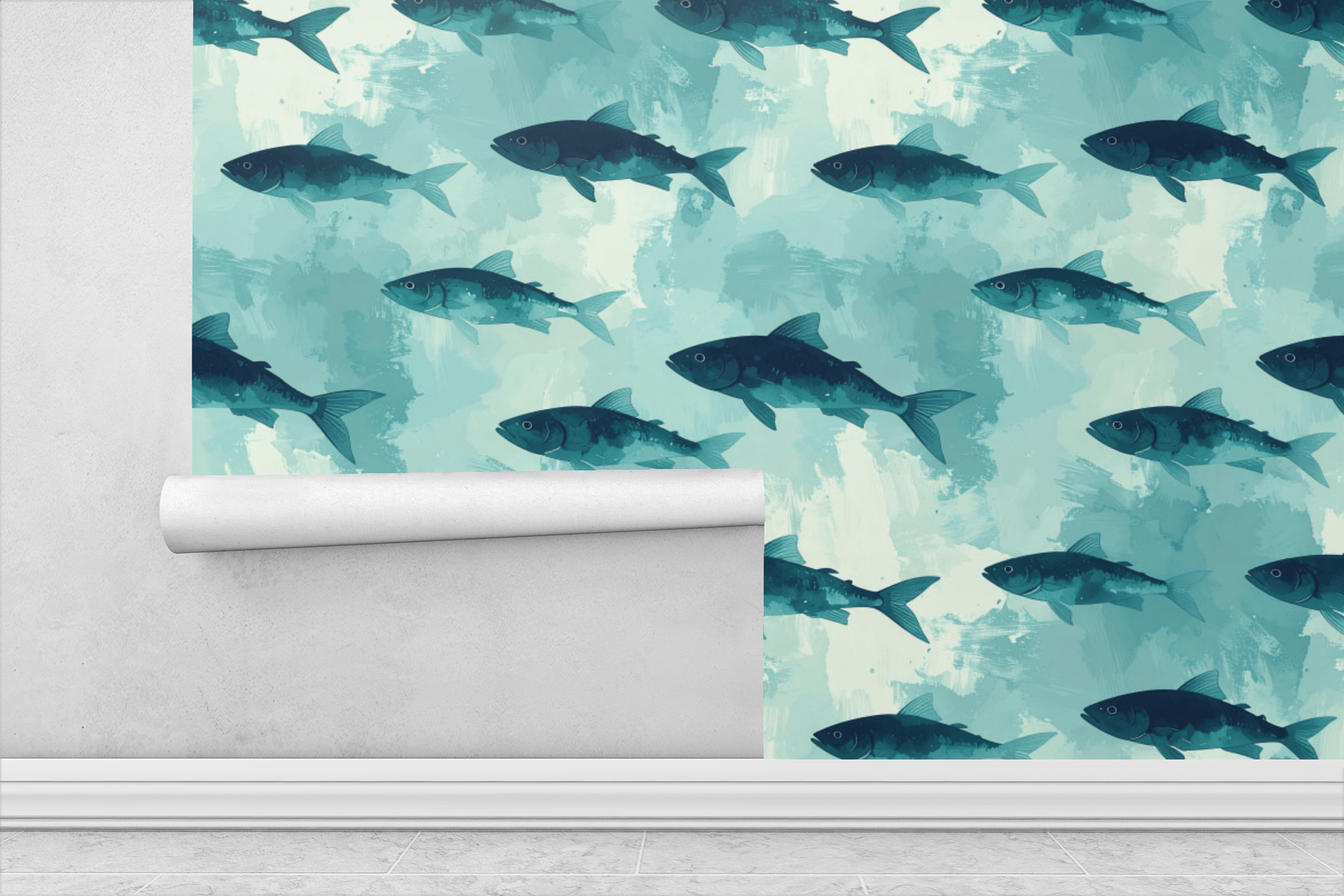 Aquamarine Motion Wallpaper Peel and Stick Wallpaper | Accent Haus