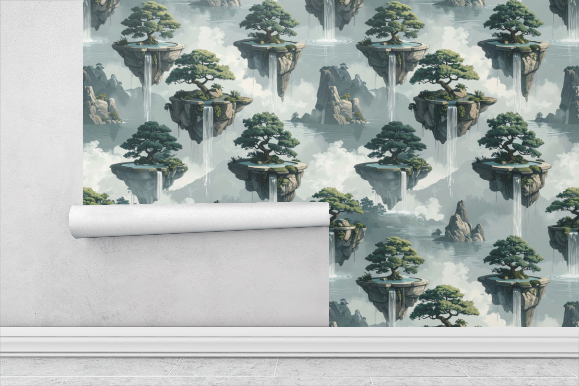Floating Bonsai Terraces Wallpaper