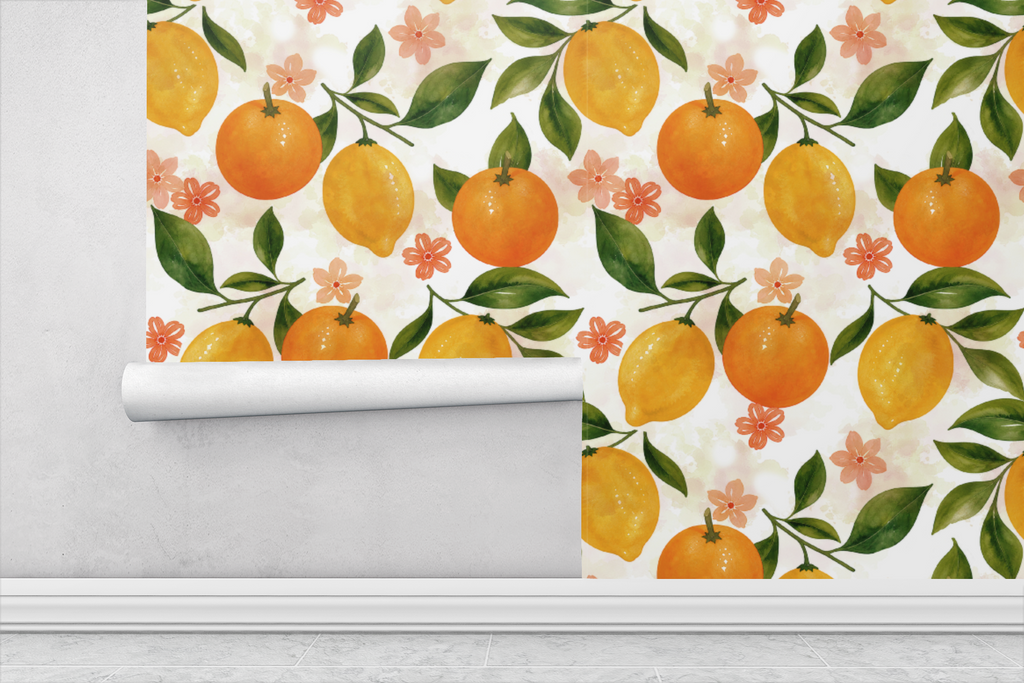 Vintage Citrus Grove Wallpaper